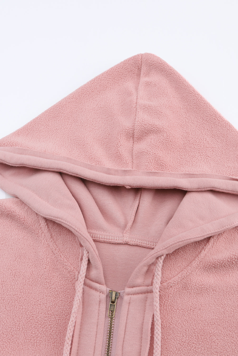 Black Flap Pocket Drawstring Hood Zip Up Jacket