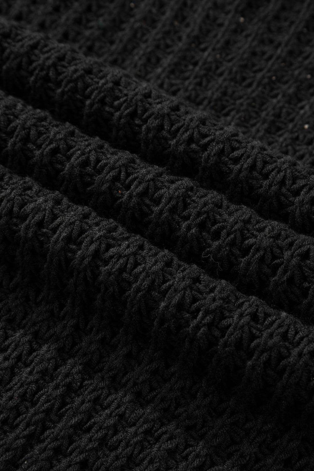 Light French Beige Hollow-out Crochet V Neck Sweater