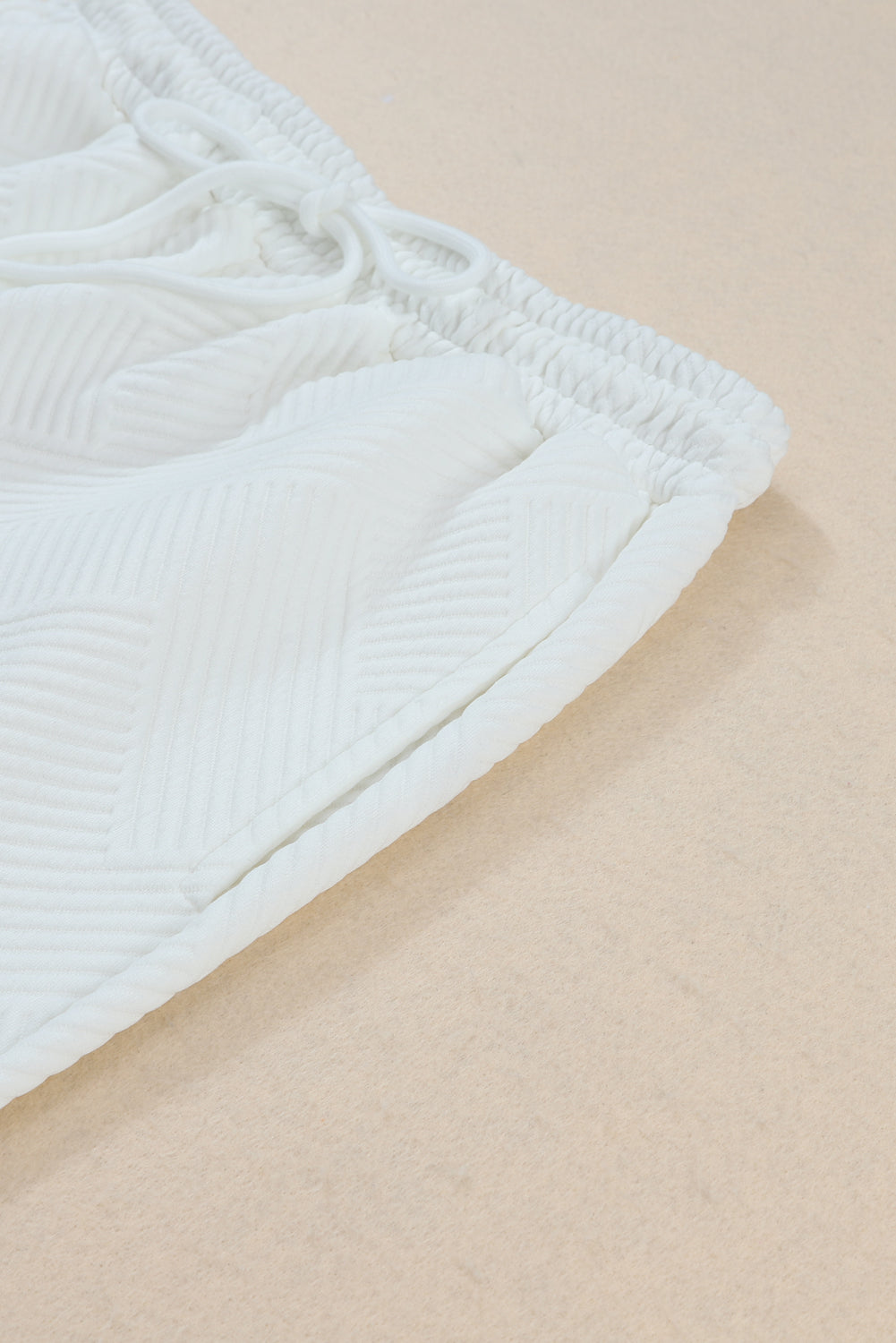 Navy Blue Textured Loose Fit T Shirt and Drawstring Pants Set