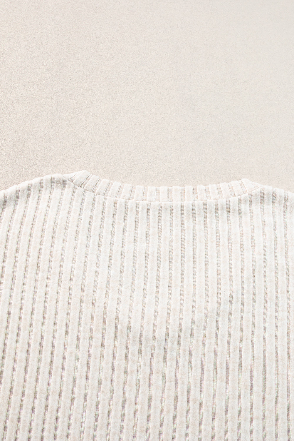 Gray Ribbed Knit Slouchy Hoodie Wide Leg Pants Set