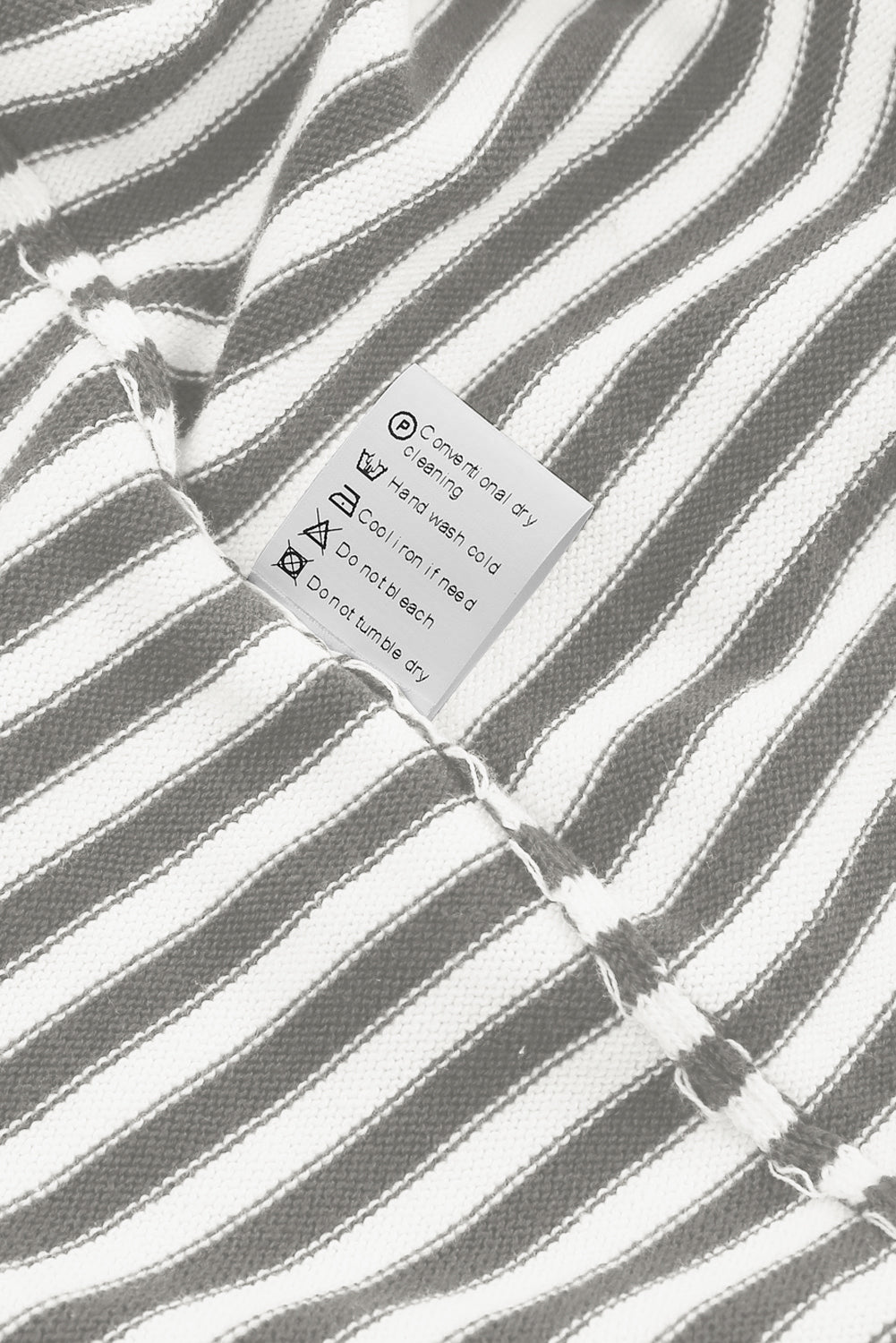 Pink Contrast Trimmed Striped Drop Shoulder Sweater