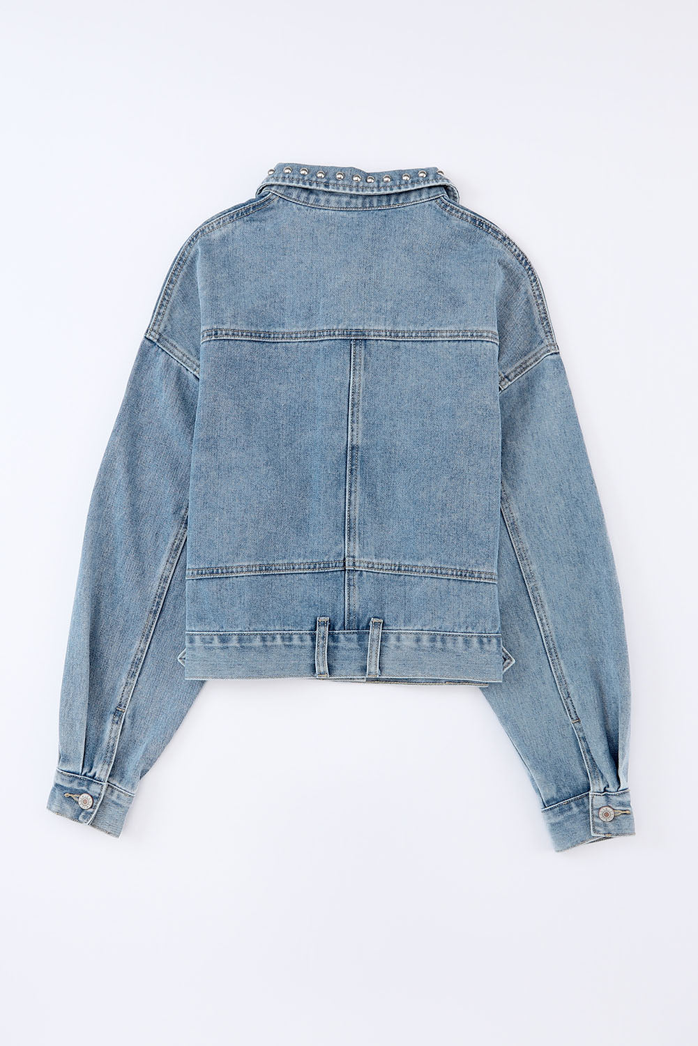 Flaxen Rivet Studded Pocketed Denim Jacket