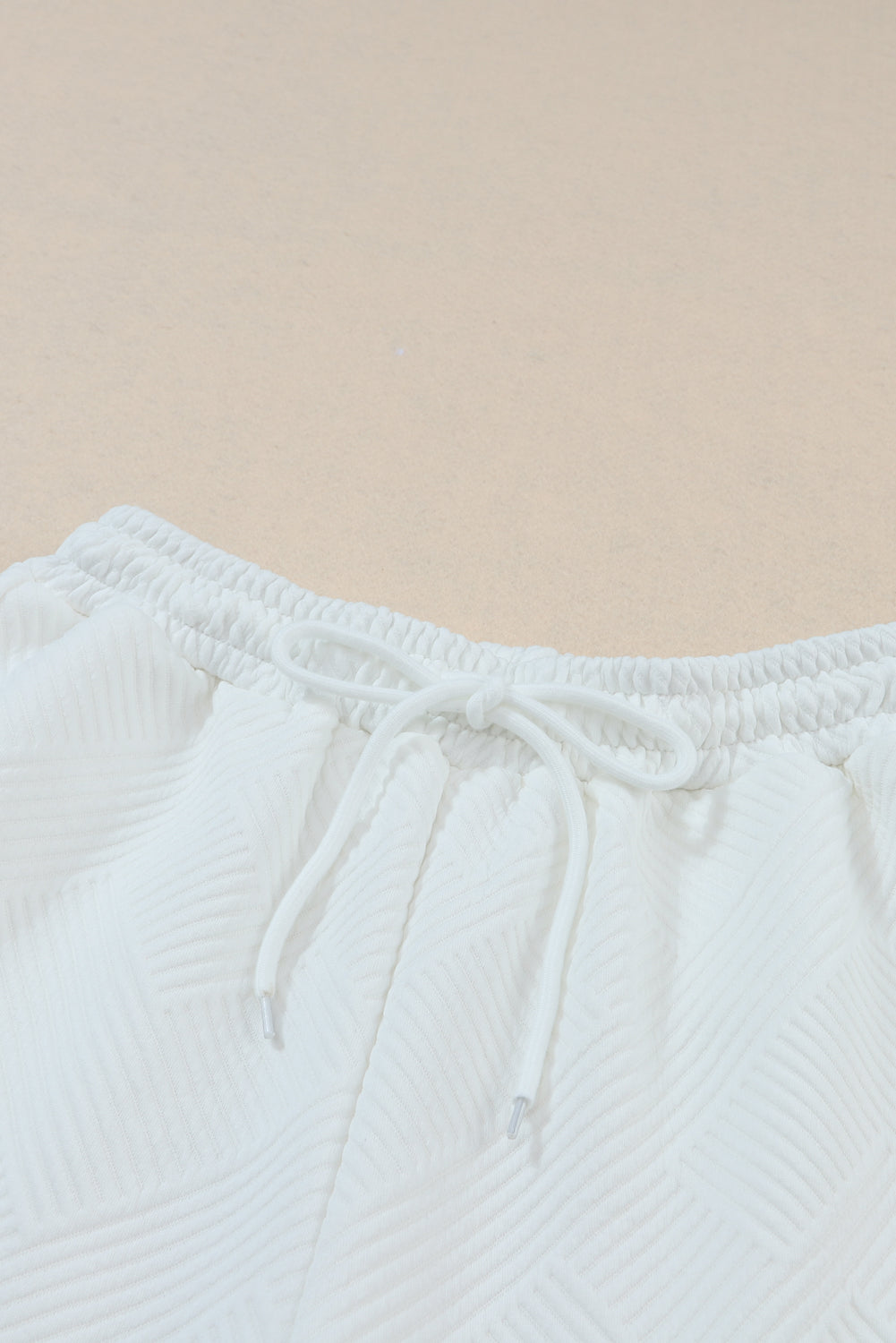 Navy Blue Textured Loose Fit T Shirt and Drawstring Pants Set